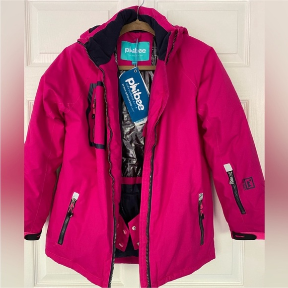 PHIBEE Girl’s Coat Winter Sportswear Snowboard Ski Jacket Pink New size 14 - Picture 2 of 16